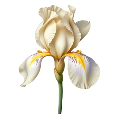 single Cream Iris, straight stem sticker