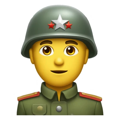 ussr soldier serious with military helmet with red star sticker