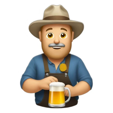 Un Homme au grand nez tien une biere sticker