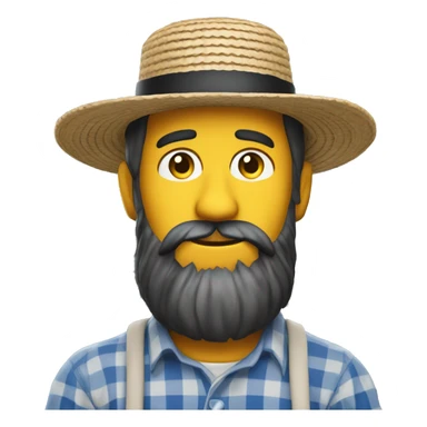 amish straw hat and beard without mustache full body one photo sticker