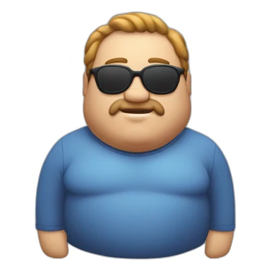 Fat man con gafas y el pelo corto diciendo hola sticker