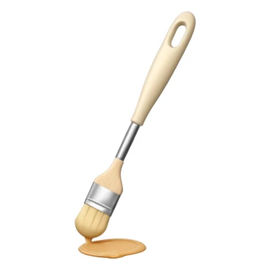 Beige fully silicon pastry brush for applying sauce  sticker