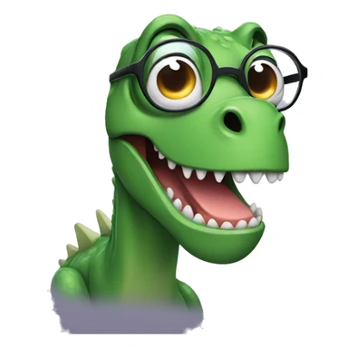 Crying dinosaur with glasses sticker