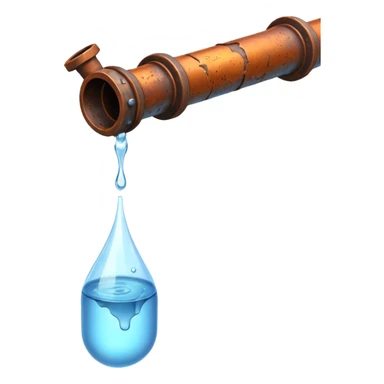 3D render of a cracked pipe with water dripping from it, Pixar-style, clean and realistic, soft reflections, isolated on white background, professional and colorful

 sticker