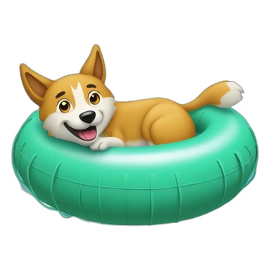 A dingo floating in an inner tube in a pool sticker
