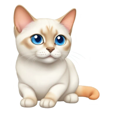 chubby flame point Siamese, white fur with orange accents and blue eyes  sticker
