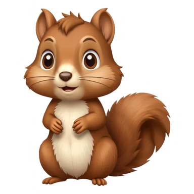 Cute confused squirrel with tilted head and question mark above sticker