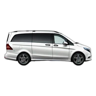 White Mercedes Benz V Class Side View sticker
