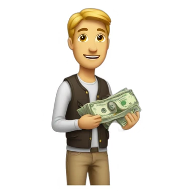 guy with money sticker
