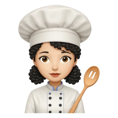 Una chica chef de cabello negro con rulos sticker