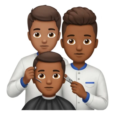 Barber cutting boys hair sticker