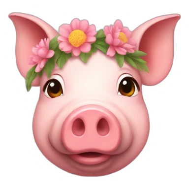 pig-with-flower-crown sticker