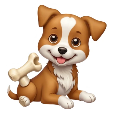 Perro con un hueso sticker