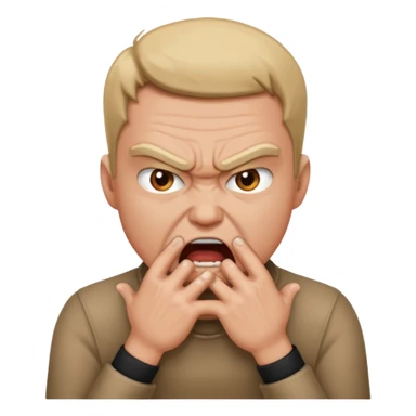 Grabbing throat with hands and looking angry  sticker