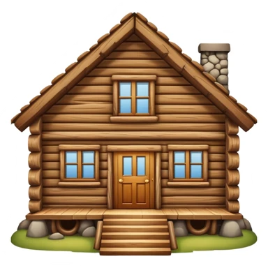 simple log house front view sticker