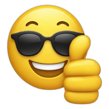 smiling thumbs up with sunglasses sticker