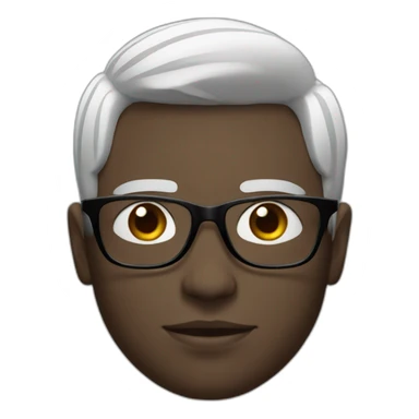 Young men French type white skin Black straight with glasses sticker