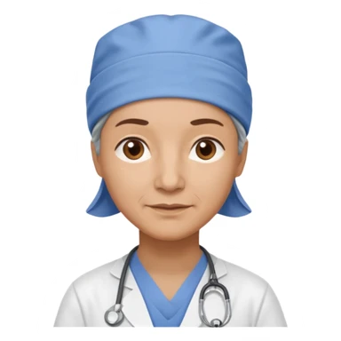 not smiling doctor with scrub cap older sticker