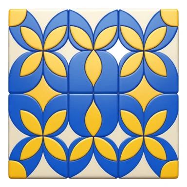 blue and yellow patterned tiles sticker