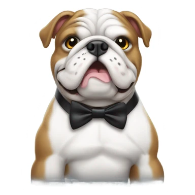 Bulldog with tuxedo sticker
