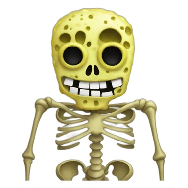 spongebob as skeleton sticker