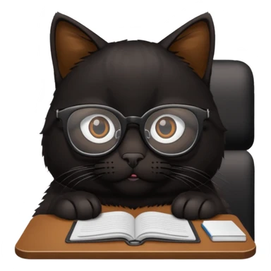 black cat office sticker