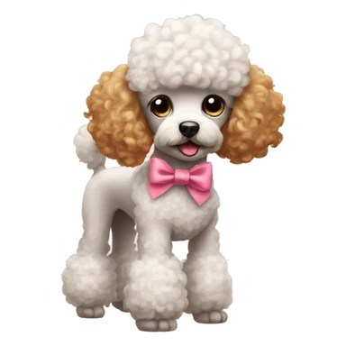 Poodle with bows sticker