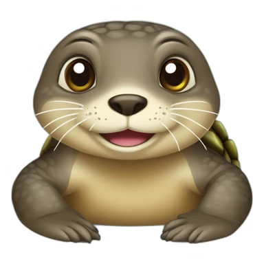 Une loutre sur une tortue sticker