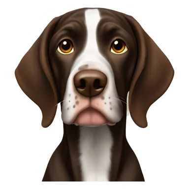brown gsp dog, dark brown roan with eyes, dark brown fur sticker