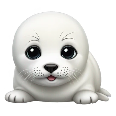 baby harp seal white sticker