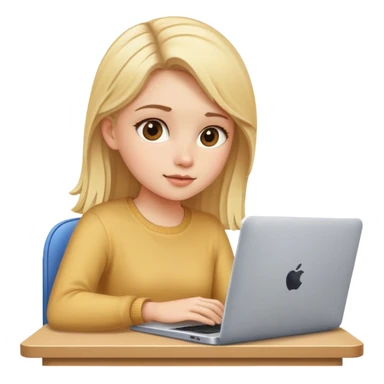 blonde girl sitting at laptop sticker