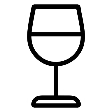 wine glass, outlined icon style, no fill, elegant sticker