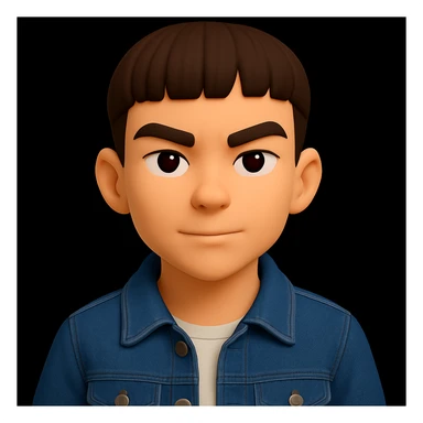 переодеть в джинсовку, сохранить 3d-emoji стиль и уверенное худое лицо sticker