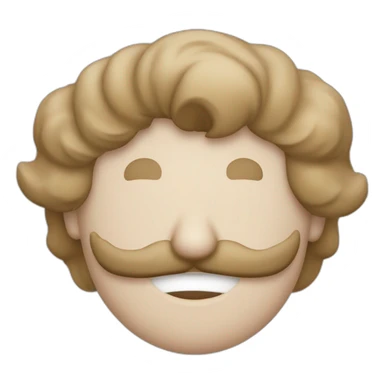 Hombre blanco con barba sin bigote ojos claro pelo liso orejas grande ojos pequeños labios grueso sticker