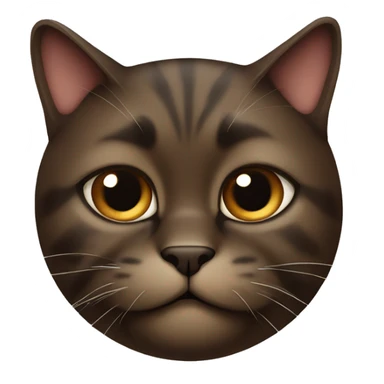 Dark-Brown-Fat-cat with a brown spot on the left eye to nose sticker