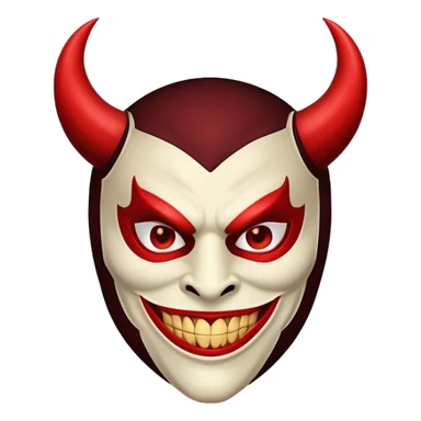 masked man, evil, devil smile sticker
