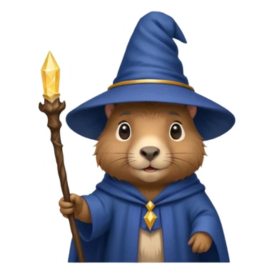 Cute baby capybara wizard sticker