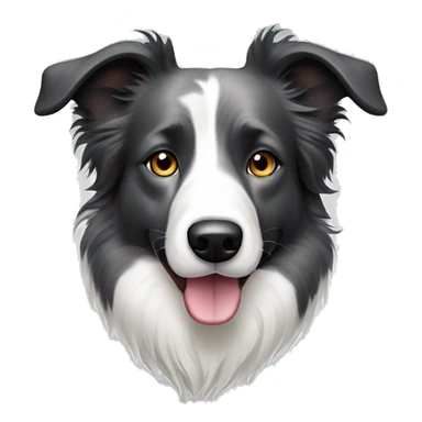 Grey, white colour border collie dog with black freckles sticker