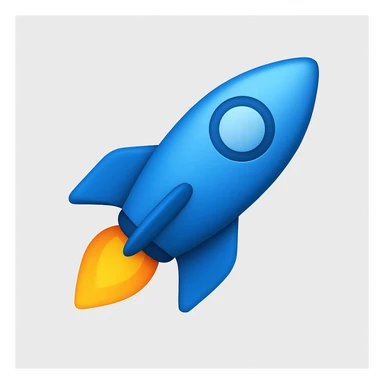 blue rocket emoji sticker