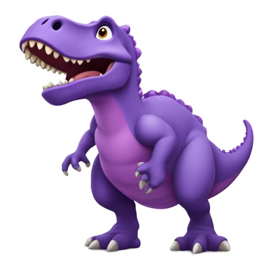 Purple dinosaur surprised by "Eureka" sticker
