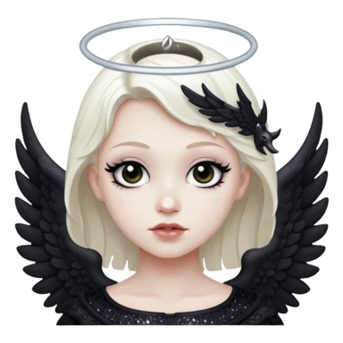 Glitter White Dark Angel sticker