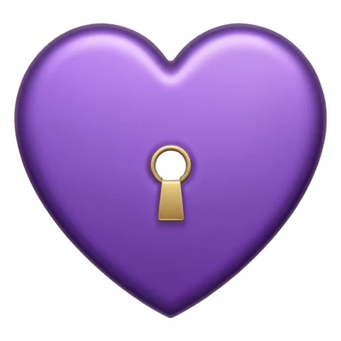 purple heart with a keyhole sticker