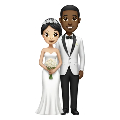 wedding black guy with chinese woman sticker