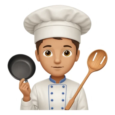 a chef is holding a pan sticker