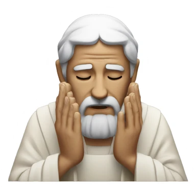 Stoic face with and hands in praying  sticker