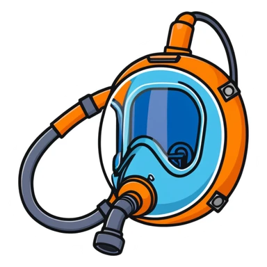 Close-up of blue mouth-only breathing apparatus with tube for VO2 max testing, with nose clip sticker