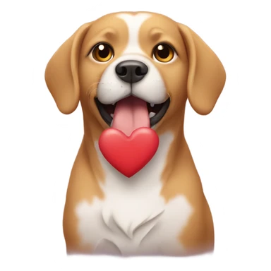 Dog with a heart around it sticker