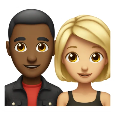 Mixed couple and a lady bug sticker