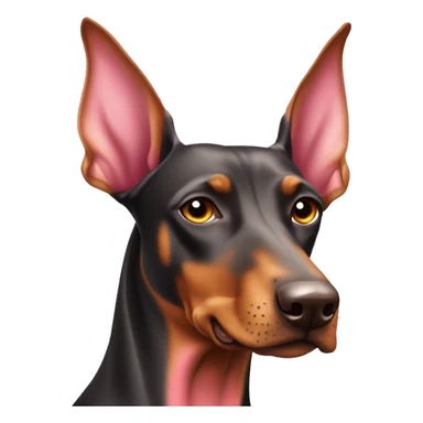 pink glittery doberman pinscher  sticker