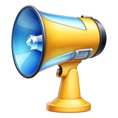 Emoji of a megaphone having crystal effect sticker